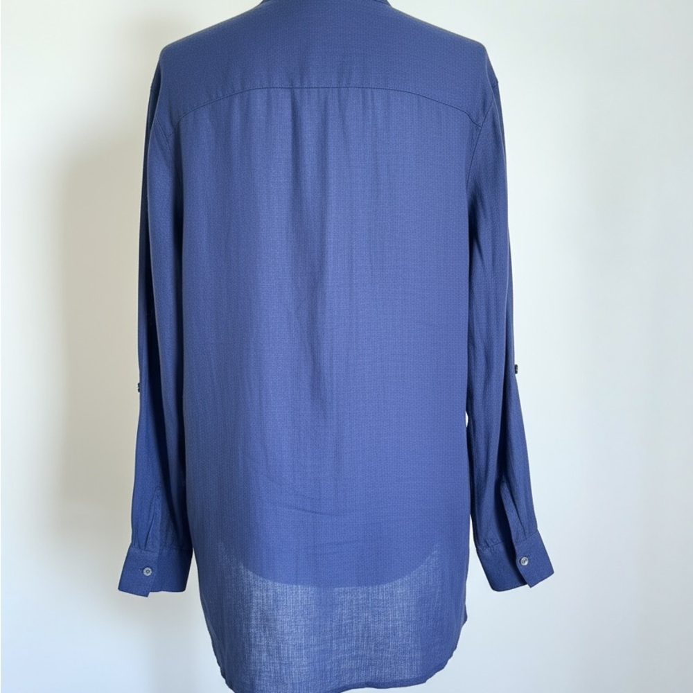 Talbots Navy Blouse with Pocket Detail - Picture 3 of 5